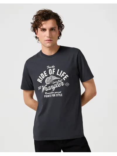 Wrangler - AMERICANA TEE / FADED BLACK - Férfi póló