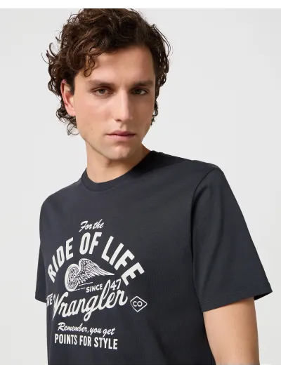 Wrangler - AMERICANA TEE / FADED BLACK - Férfi póló