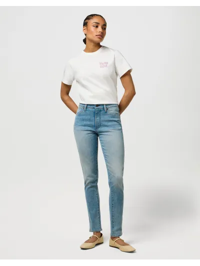 Wrangler - SIGN OFF TEE / WORN WHITE - Női póló