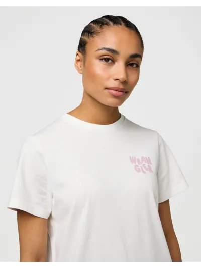 Wrangler - SIGN OFF TEE / WORN WHITE - Női póló