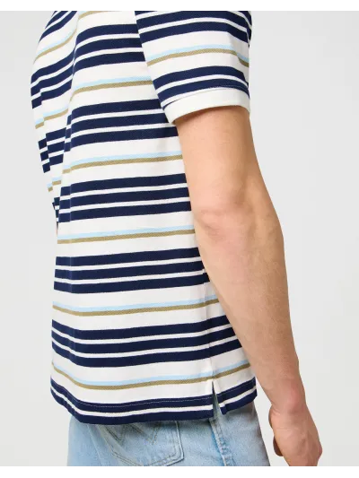 Wrangler - STRIPE POLO SHIRT / WORN WHITE - Galléros Férfi póló
