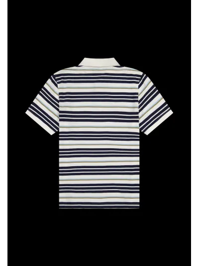 Wrangler - STRIPE POLO SHIRT / WORN WHITE - Galléros Férfi póló