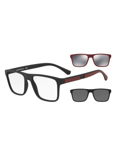 Emporio Armani napszemüveg - Matte Black / Clear + Black + Grey