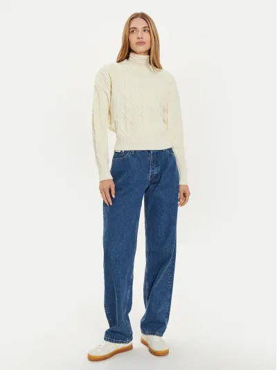 Wrangler - Cable Knit SweaTER / Worn White - Elegáns Női pulóver
