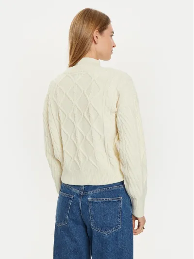 Wrangler - Cable Knit SweaTER / Worn White - Elegáns Női pulóver