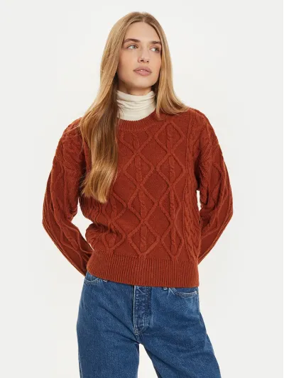 Wrangler - Cable Knit / Gingerbread - Elegáns Női pulóver