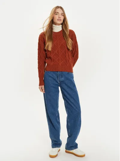 Wrangler - Cable Knit / Gingerbread - Elegáns Női pulóver