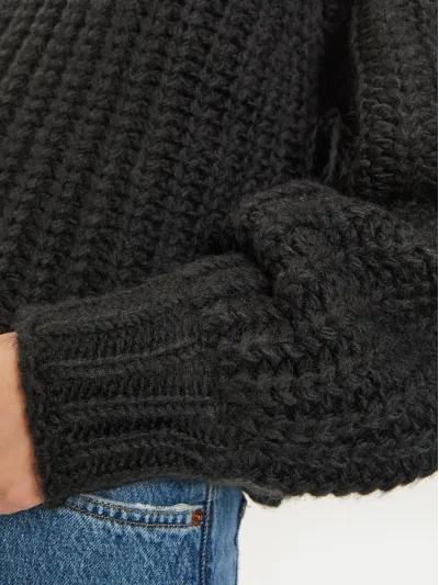 Wrangler - Puff Sleeve / Black - Elegáns Női pulóver