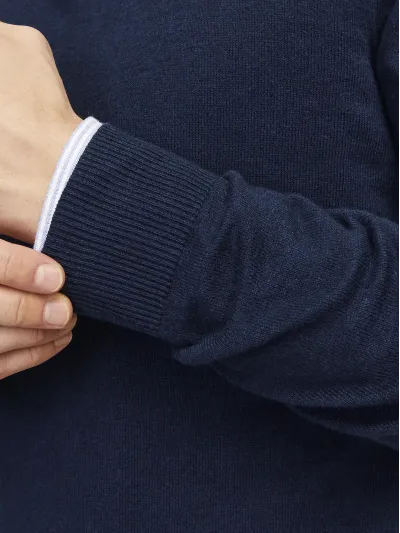 Jack & Jones - EMIL / Blue - Elegáns Férfi pulóver