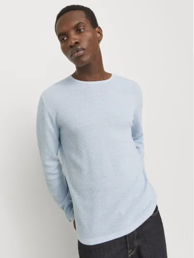 Jack & Jones - GEORGE / Blue - Elegáns Férfi pulóver