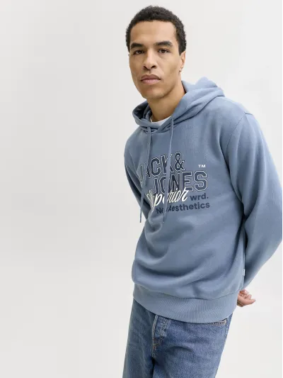 Jack & Jones - LOGO / Grey - Sportos Férfi pulóver