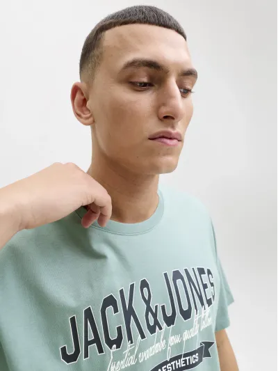 Jack & Jones - LOGO / Turquoise - Férfi póló