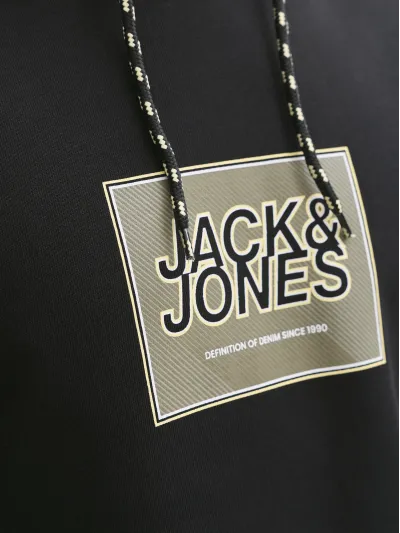 Jack & Jones - RAIN / Black - Sportos Férfi pulóver