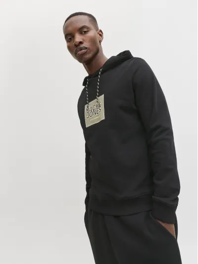 Jack & Jones - RAIN / Black - Sportos Férfi pulóver