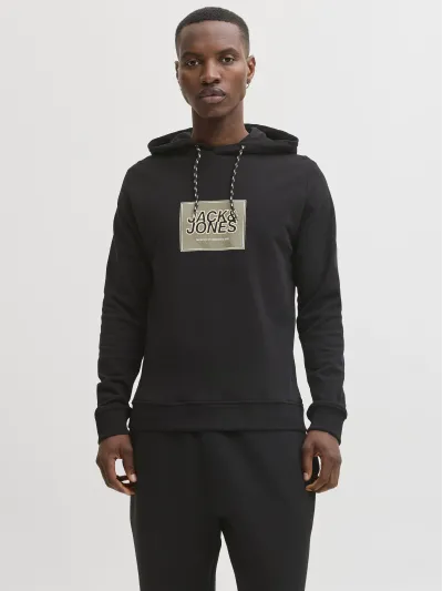 Jack & Jones - RAIN / Black - Sportos Férfi pulóver