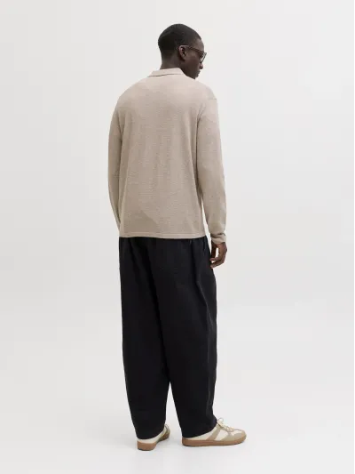 Jack & Jones - JLE / Brown - Elegáns Férfi pulóver