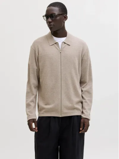 Jack & Jones - JLE / Brown - Elegáns Férfi pulóver