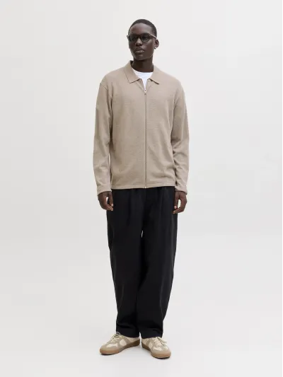 Jack & Jones - JLE / Brown - Elegáns Férfi pulóver
