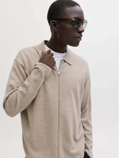 Jack & Jones - JLE / Brown - Elegáns Férfi pulóver