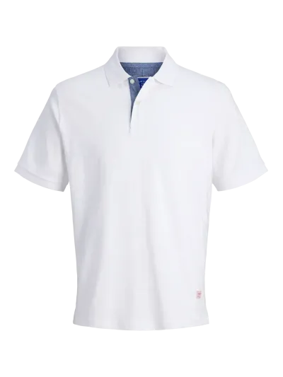 Jack & Jones - BLUCALEB / White - Galléros Férfi póló