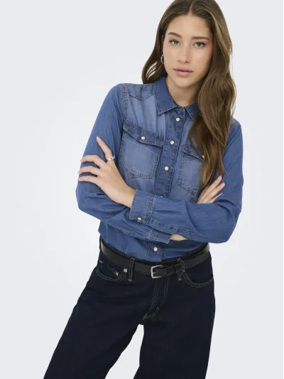 ONLY - ALEXA / Blue - Női farmer ing