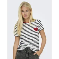 ONLY - HEART / White - Női póló