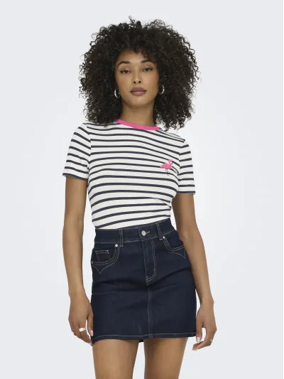 ONLY - HEART / White - Női póló