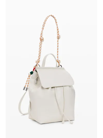 Desigual - HALF LOGO LUENA MINI ECRU - Női hátizsák