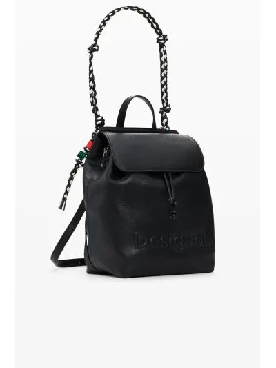 Desigual - HALF LOGO LUENA MINI BLACK - Női hátizsák