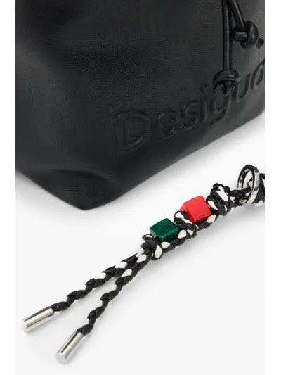 Desigual - HALF LOGO LUENA MINI BLACK - Női hátizsák