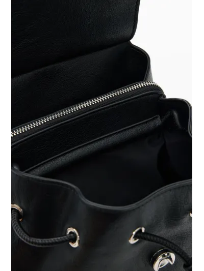 Desigual - HALF LOGO LUENA MINI BLACK - Női hátizsák