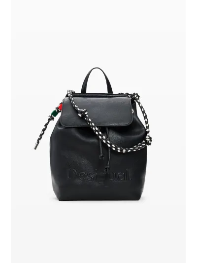 Desigual - HALF LOGO LUENA MINI BLACK - Női hátizsák