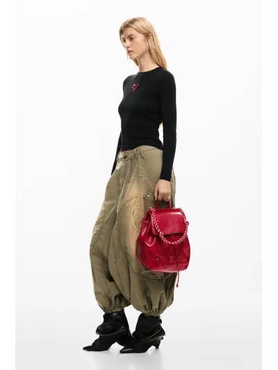 Desigual - HALF LOGO LUENA MINI RED - Női hátizsák