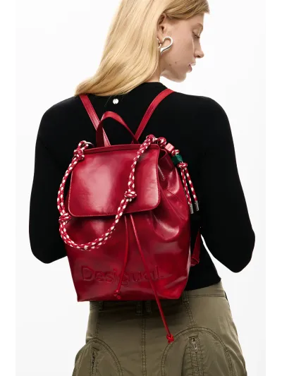 Desigual - HALF LOGO LUENA MINI RED - Női hátizsák