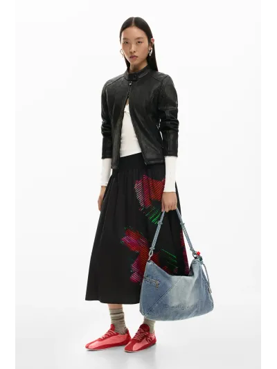 Desigual - HALF LOGO DENIM LEIRIA 2.0 - Női oldaltáska