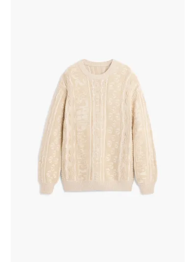 Desigual - VINTAGE IVORY - Elegáns Férfi pulóver