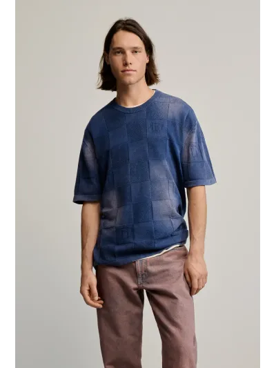 Desigual - INDIGO WASHED - Férfi póló