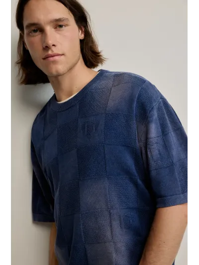 Desigual - INDIGO WASHED - Férfi póló