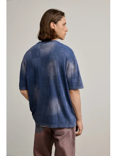 Desigual - INDIGO WASHED - Férfi póló