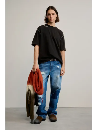 Desigual - STITCHINGS - Férfi póló