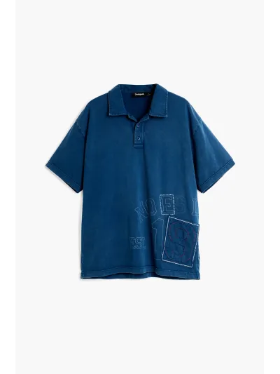 Desigual - POLO PATCH INDIGO - Galléros Férfi póló