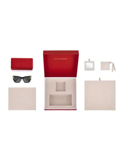 Carolina Herrera napszemüveg - La Bomba - Shiny Black / Gradient Grey - Díszdobozban, ajándék parfümmel - 50ml