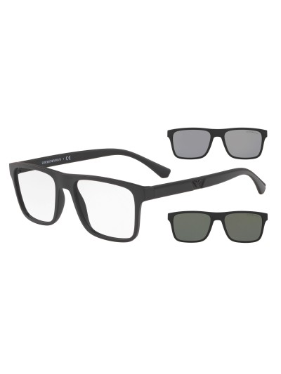EMPORIO ARMANI napszemüveg - MATTE BLACK / CLEAR