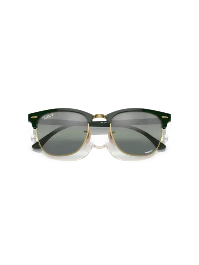 RAY-BAN napszemüveg - CLUBMASTER - GREEN ON ARISTA / DARK GREEN MIRROR POLAR