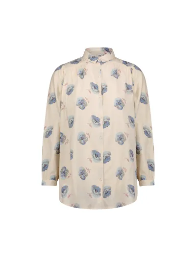 Lee - Shirred Blouse / Shy Blue Floral - Női blúz