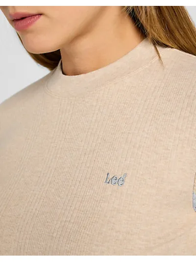 Lee - LS Cropped Rib Tee / Oatmeal - Női póló