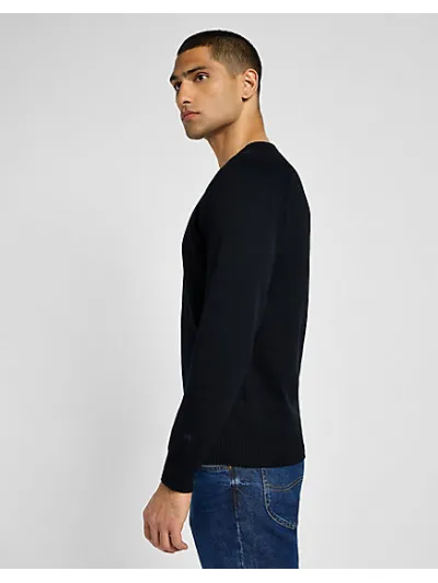 Lee - Clean Raglan Sweater / Black - Elegáns Férfi pulóver