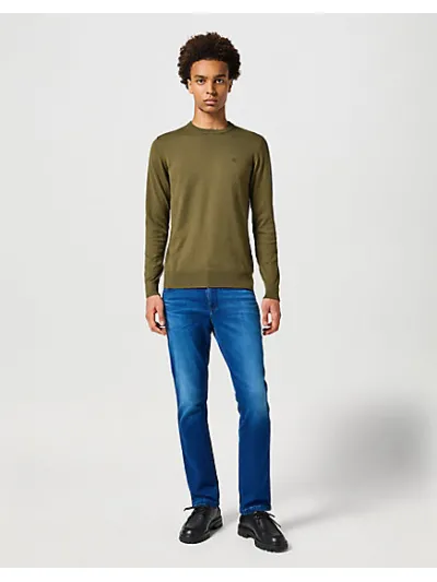 Wrangler - Knit Sweater / Ivy Green - Elegáns Férfi pulóver