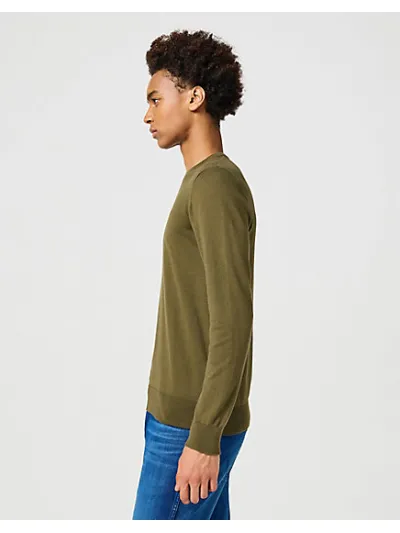 Wrangler - Knit Sweater / Ivy Green - Elegáns Férfi pulóver