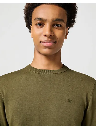 Wrangler - Knit Sweater / Ivy Green - Elegáns Férfi pulóver